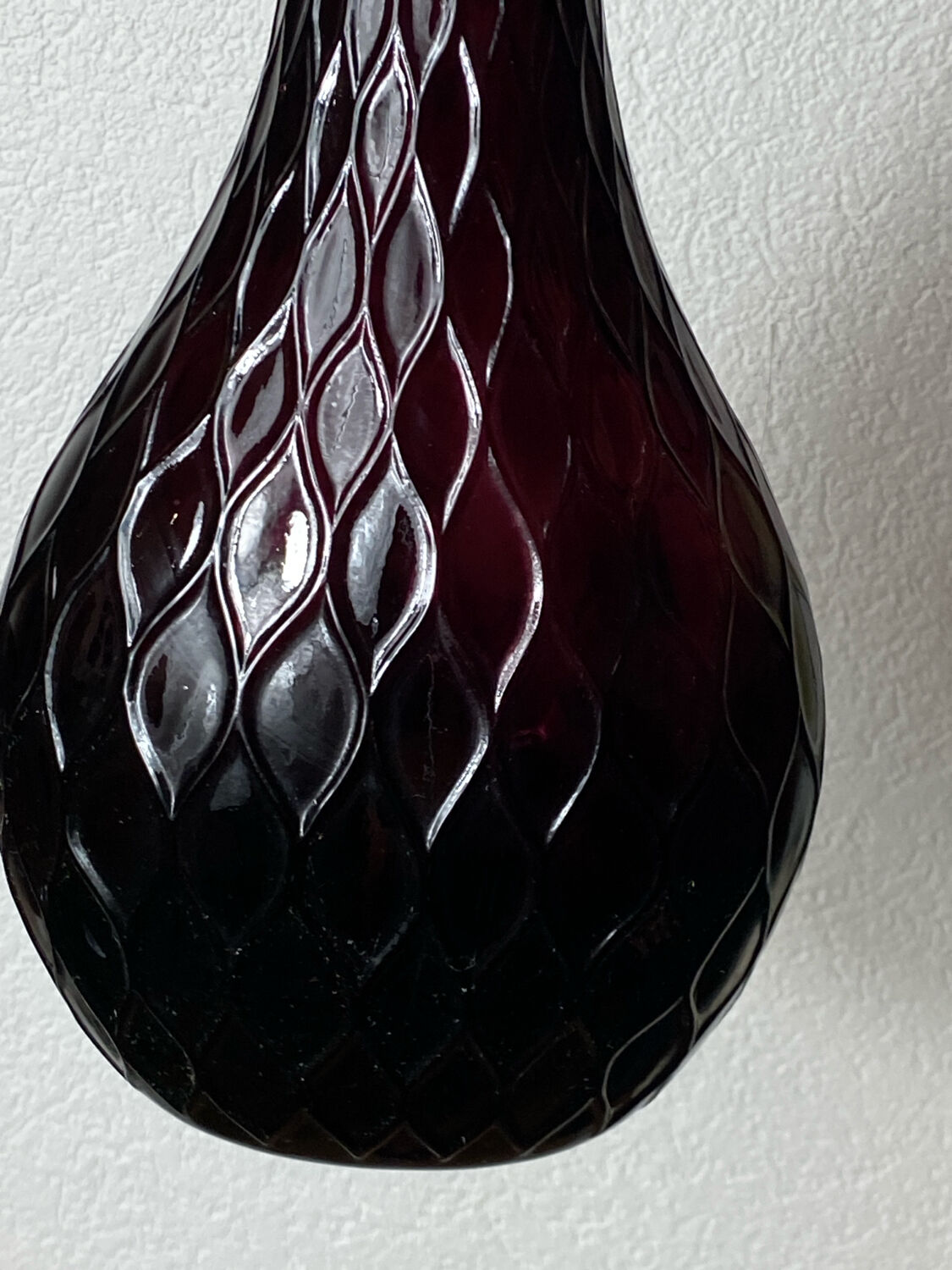 Empoli glass bottle, honeycomb pattern, 1960s
