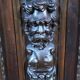 Important carved wooden library in Renaissance style, dating from the 19th century.