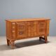 Vintage rustic buffet veneered in oak, Italy, 1950s.