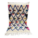 Small handmade Moroccan rug, small Beni Ouarain rug in Berber wool,