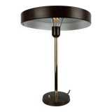 One of the four brown and gold Timor 69 table lamps by Louis Kalff for Philips 1970.