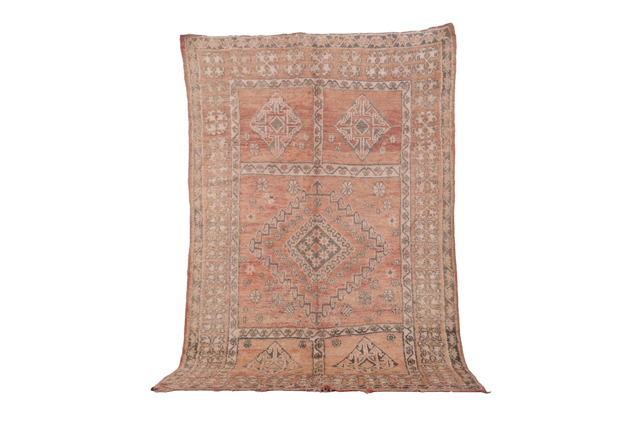 Peach Vintage Moroccan Rug 164 x 266 cm, Berber Wool Rug, Handmade Boho Rug