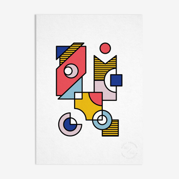 Poster A3 Abstract Geometry: Numbered Series #002