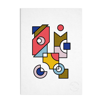 Poster A3 Abstract Geometry: Numbered Series #002