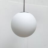 Vintage German space age glass ball pendant lamp by Limburg.