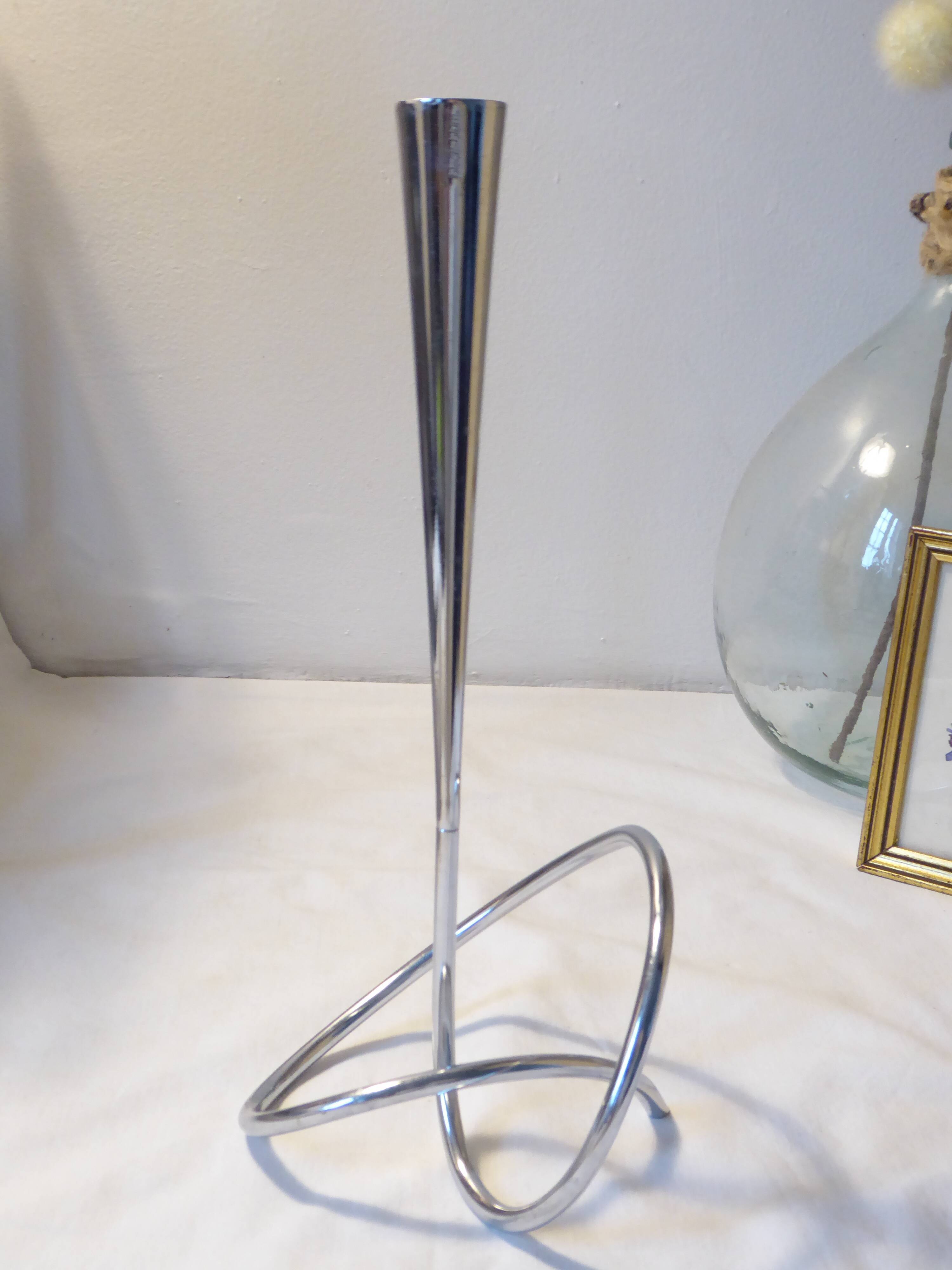 Soliflore vase in chrome metal Black + Blum