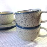 Blue glazed ceramic coffee cups