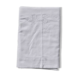 Old linen blend fabric, monogrammed FS with a day.