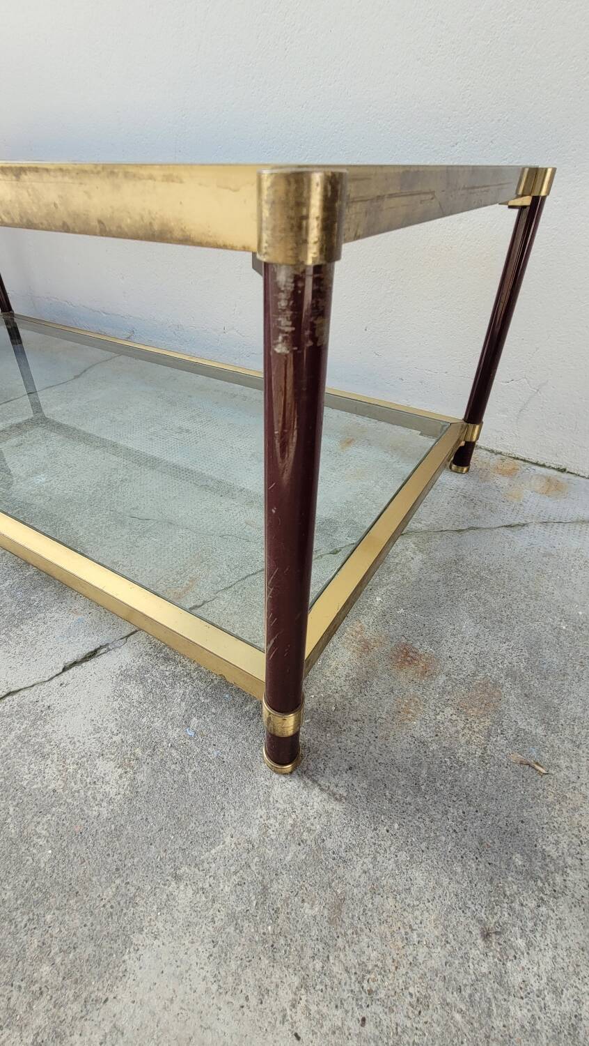 Jansen style brass designer coffee table - 1970s