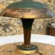 Vintage brass & green metal lamp - mushroom / Art Deco