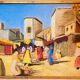 Old large vintage Orientalist painting