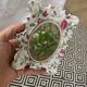 Antique porcelain mirror pink pattern