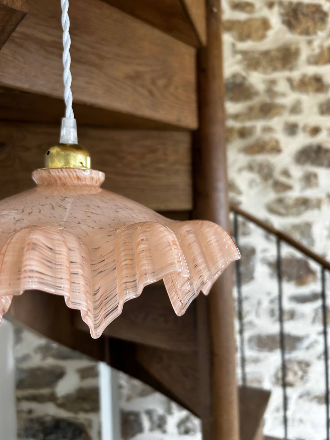 Vintage opaline pendant light