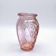 Vintage 1930s Art Deco Rosaline glass vase with hyacinth