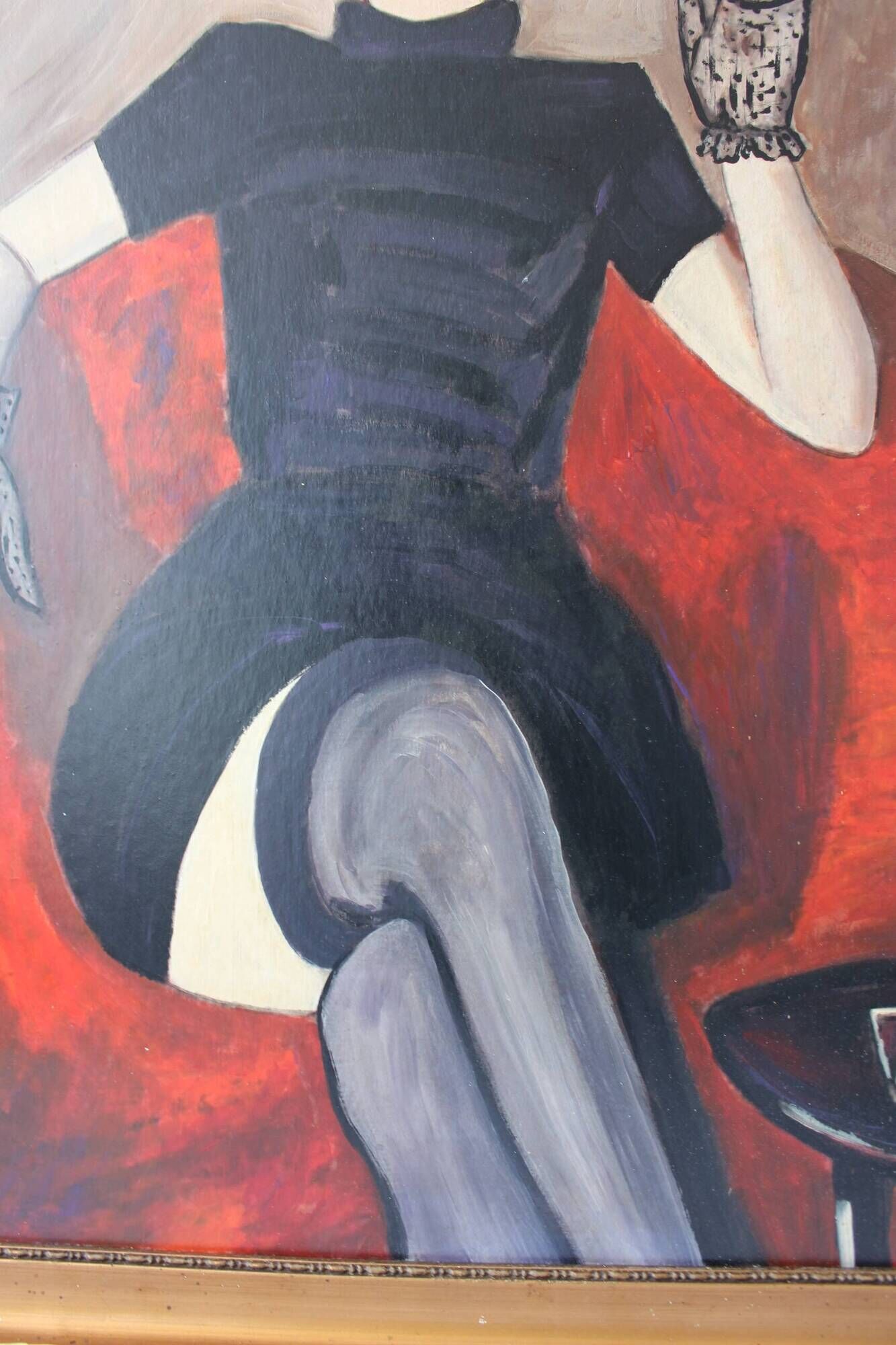 Peinture abstraite de modèle de femme figure moderne antique ancienne vintage 19