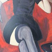 Peinture abstraite de modèle de femme figure moderne antique ancienne vintage 19