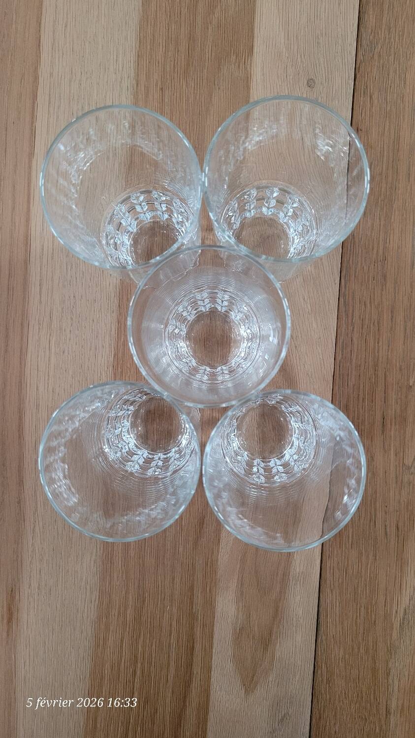 5 vintage BP Bormioli glasses