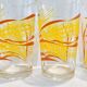 4 glasses orange and yellow wheat pattern