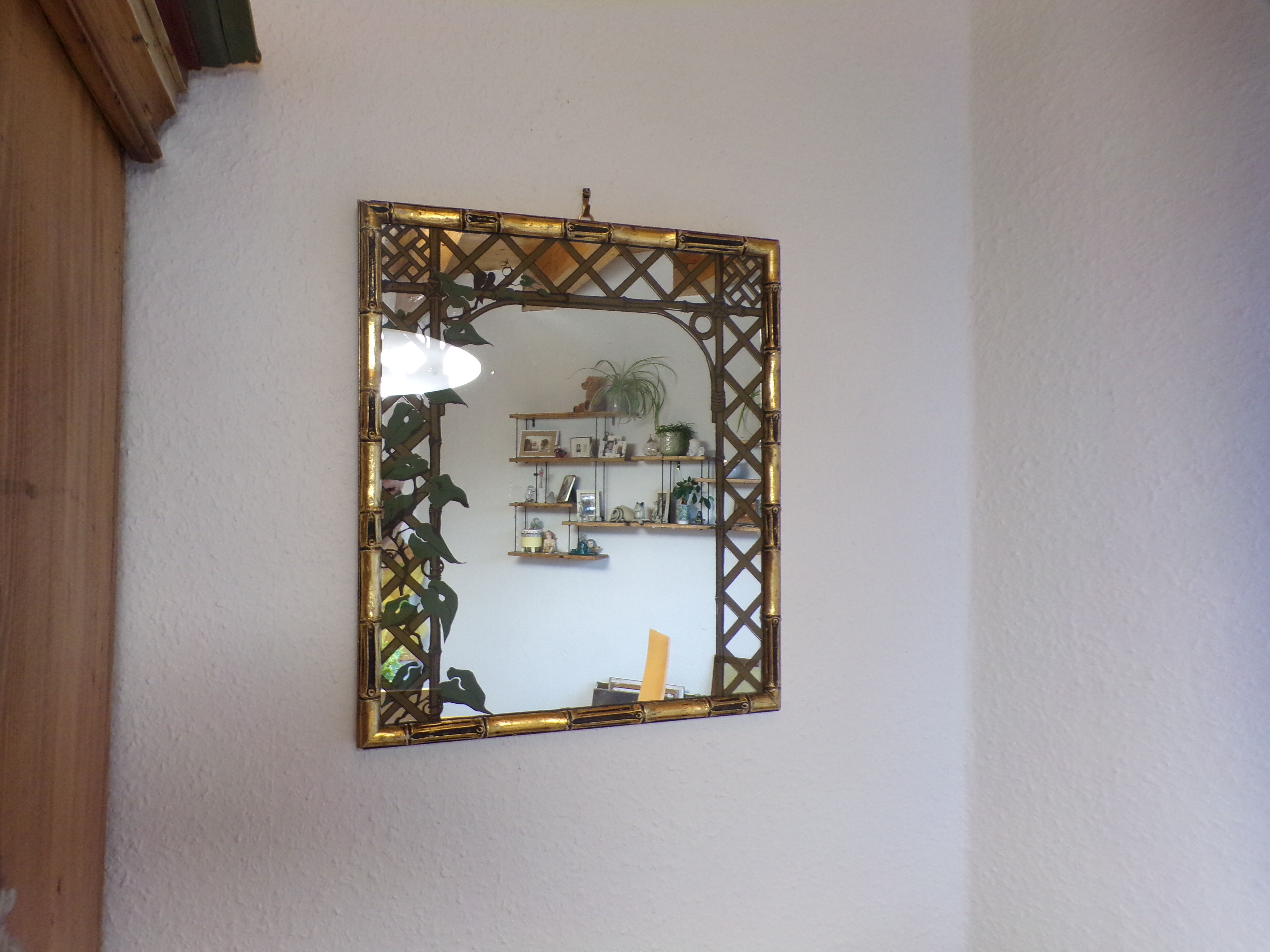 Vintage Hand printed Mirror by Braddell Enterprises | 1970s/80s