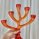 Vintage coral candlesticks, 1970s