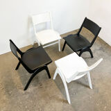 Set of 4 stacking chairs by Casala, beech, 1950s