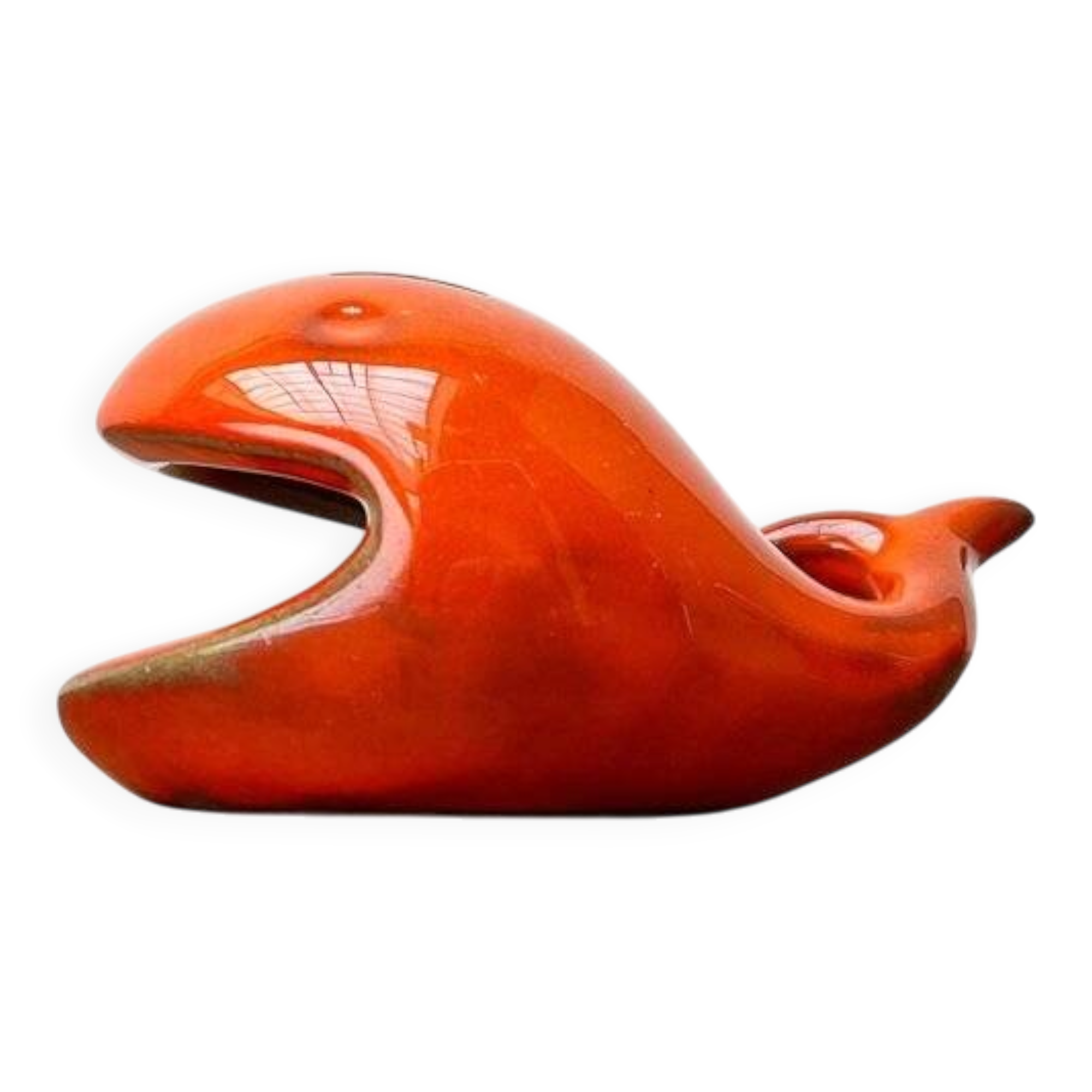 Whale Figurine Ashtray in Ceramic by Ceramica D'Arte, Salerno, Italy, 1970s