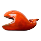 Whale Figurine Ashtray in Ceramic by Ceramica D'Arte, Salerno, Italy, 1970s