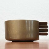 Stackable Austrian brass ashtrays in mid-century style, 1960, set of 5.