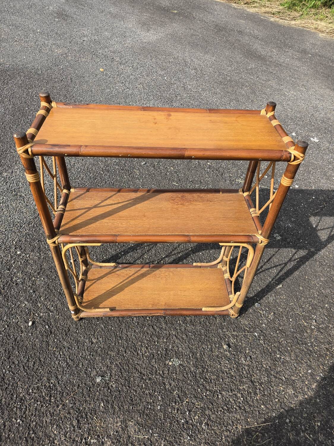 Vintage rattan shelf