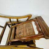 Antique chinese handcrafted bamboo lounge chair, 1900