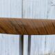 Brown table n1 round bistro bar cafe terrace cast iron foot 1950