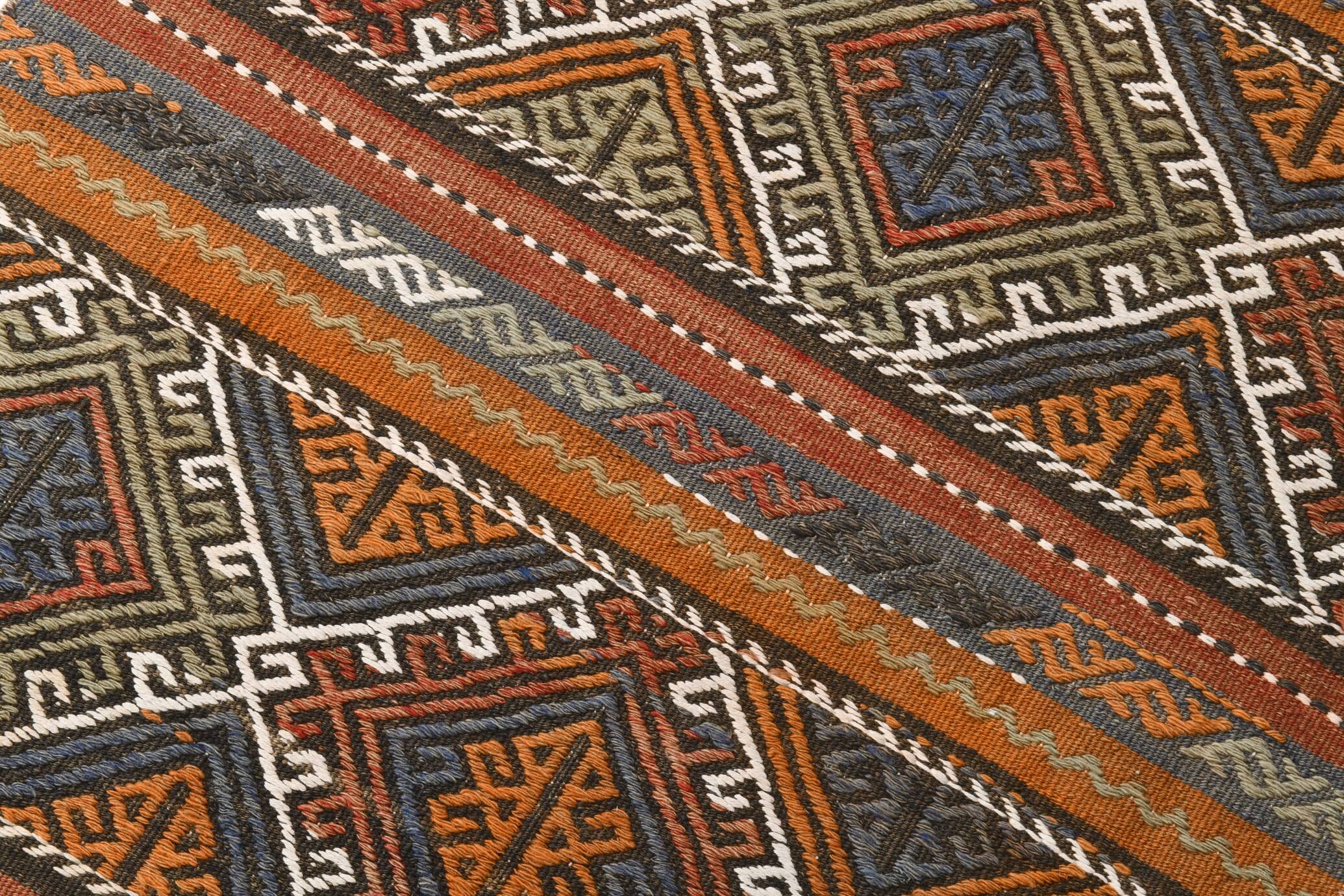 Tapis Kilim vintage en laine fait main, couleur neutre, 81 x 279 cm