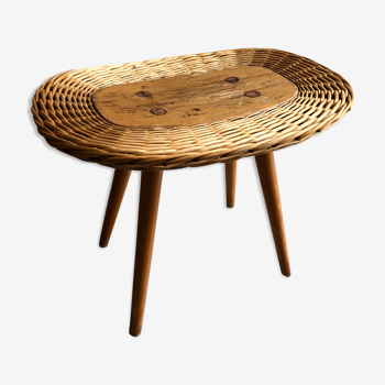 Jan Kalous rattan compass foot stool by Uluv