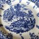 4 blue & white English style dinner plates