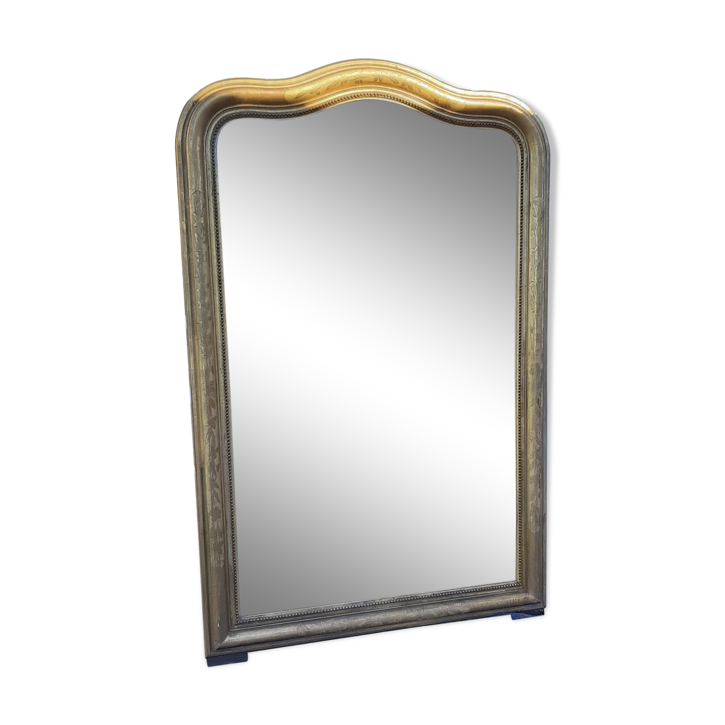 Mirror 19th , Wood and gilded stuk