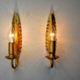 Pair of "leaf" sconces by Ferro Arte, Spain, 1960