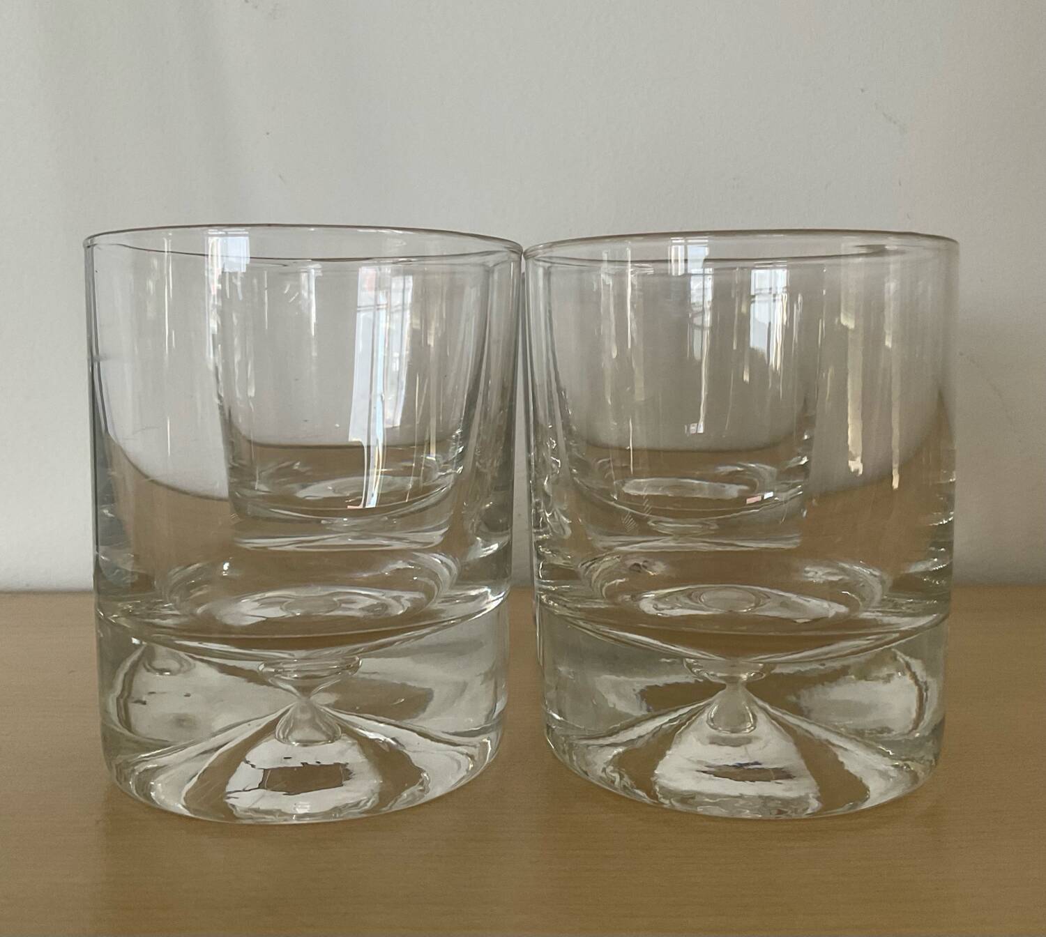 Kosta Boda Set of 4 Whiskey Glasses with Bubble Base