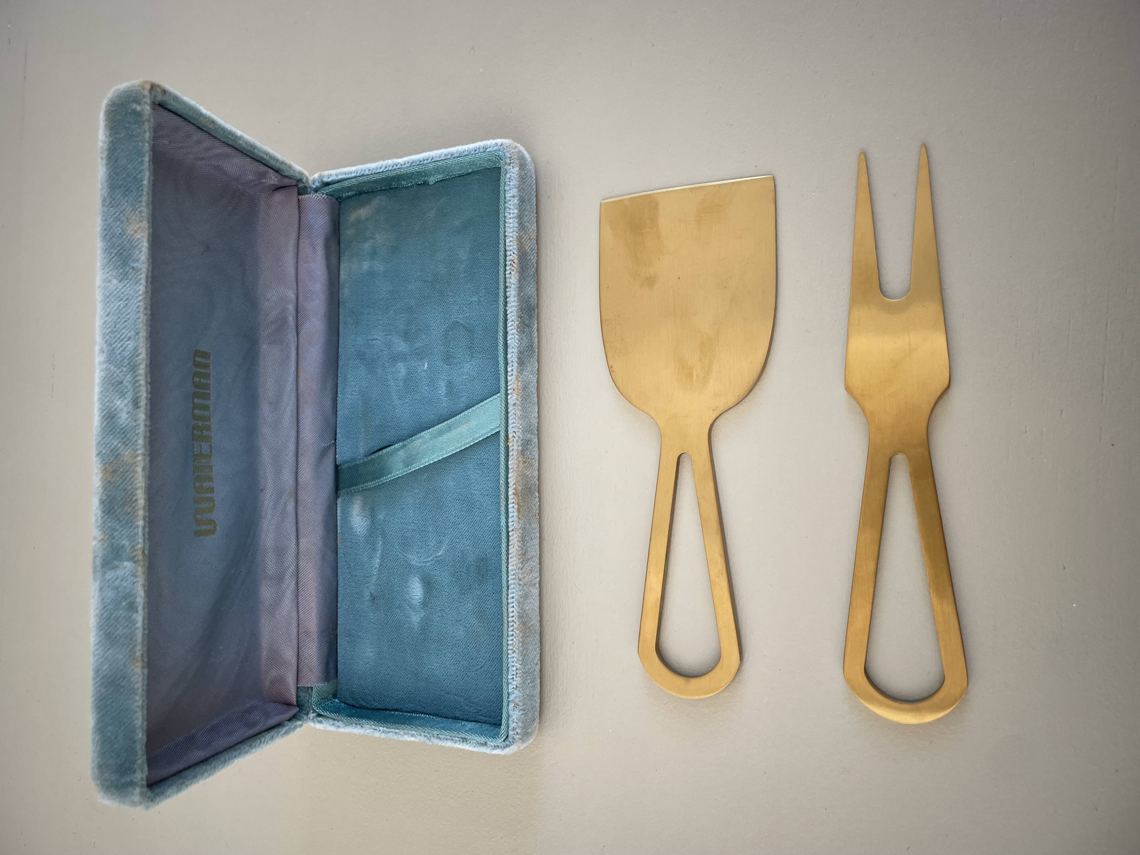 Waterman Gold Cheese Knife and Fork