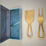 Couteau et fourchette à fromage doré Waterman