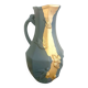 Large decorative blue-grey pitcher with swallow mouldings and gold leaf.