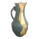 Large decorative blue-grey pitcher with swallow mouldings and gold leaf.