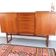 Teak high sideboard in vintage style from the 60s-70s, Vamo style, 60s-70s.