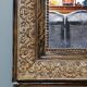 Louis Philippe style mirror in elm-veneered wood and gilded stucco height 83cm