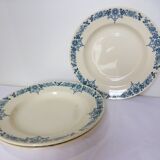3 vintage Longchamp ironstone soup plates, Christiane model 220511
