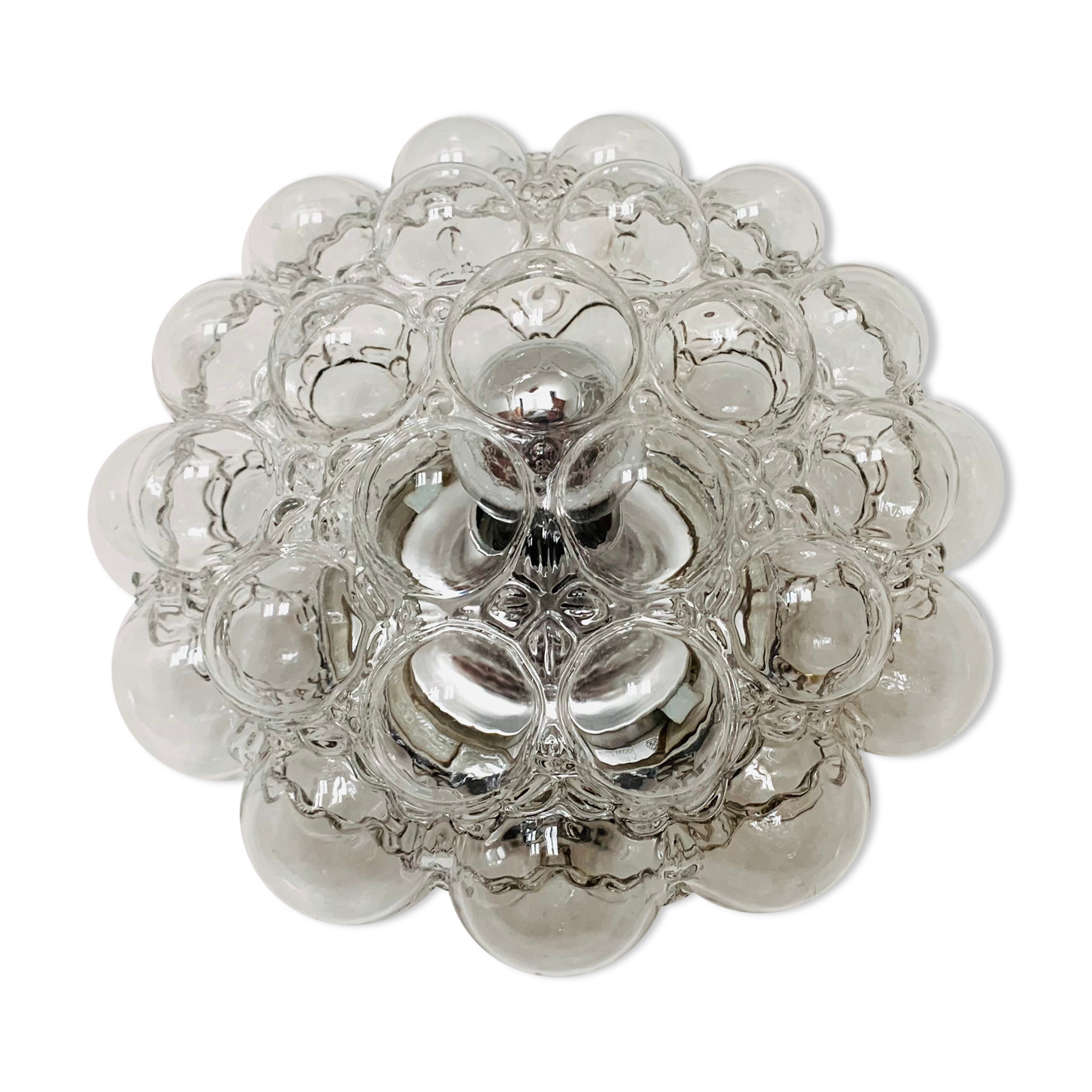 Bubble glass wall lamp or flush light by Helena Tynell for Glashütte Limburg