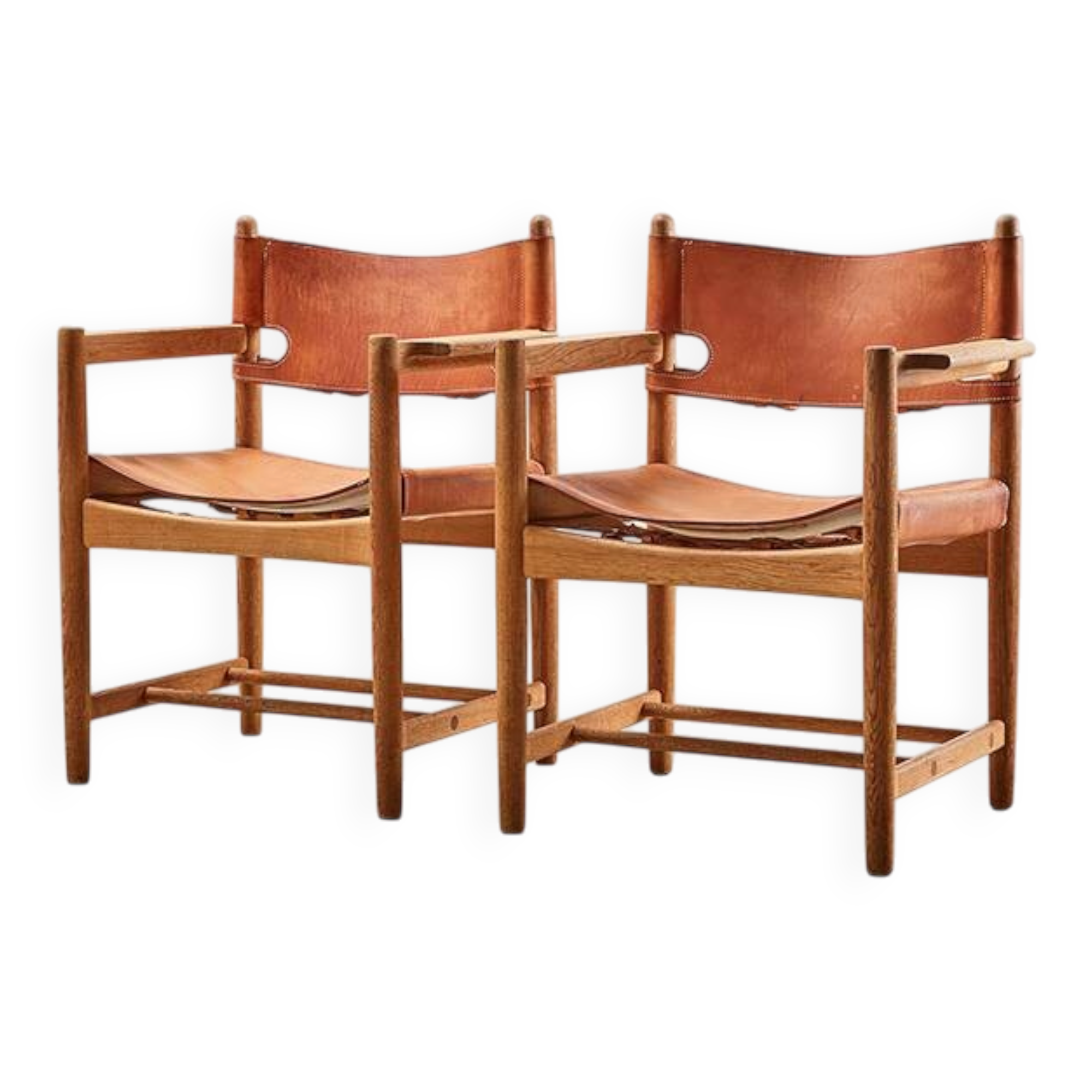 Borge Mogensen Pair of Model 3238 Spanish Dining Chairs for Fredericia 1964