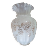 Oil lamp globe - Vine and grape frieze - frosted, sandblasted glass
