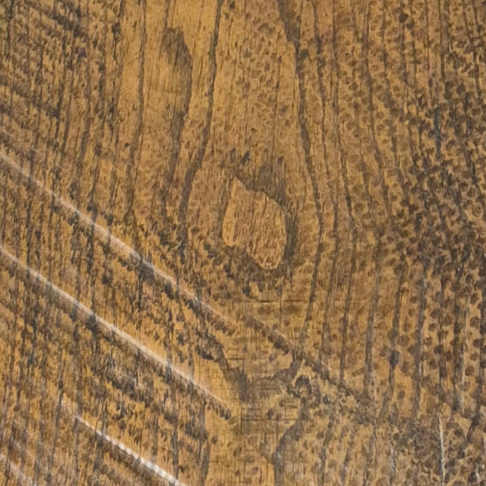 Rustic solid oak coffee table with a one piece top, France 1950s