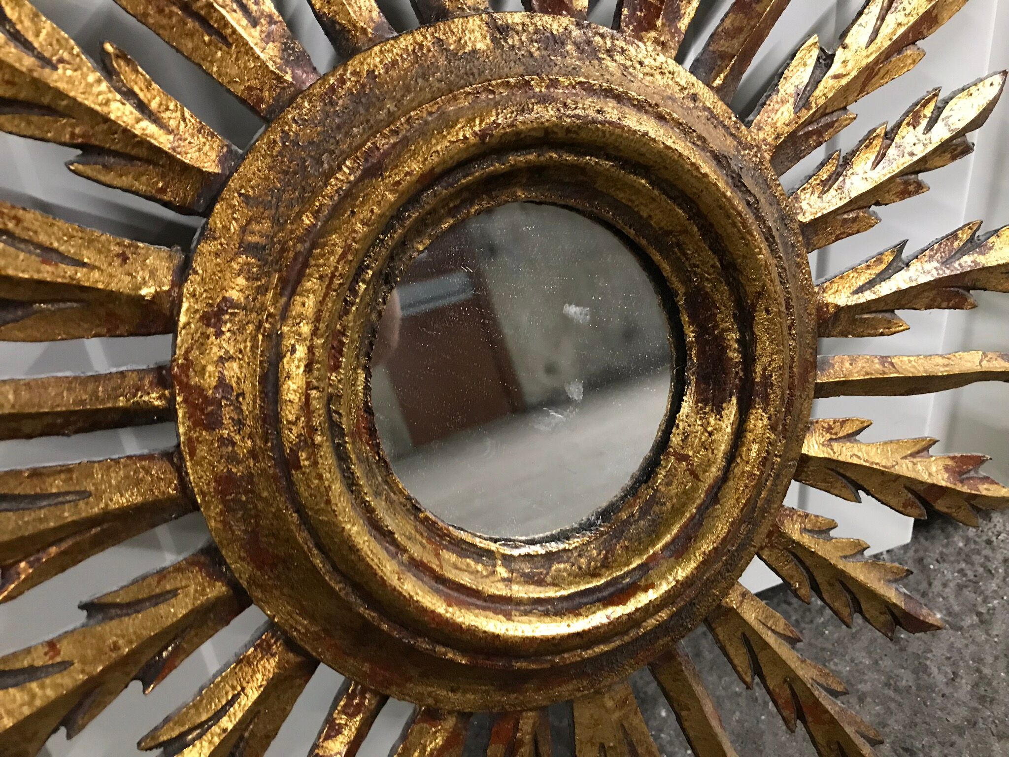 Mirror Sun wood Golden 1950