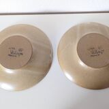 pair of village stoneware dessert plates